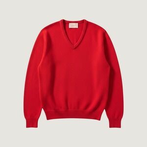 Vintage '60's Men's Red V-Neck MAXAM SPORTSWEAR - Don Draper/Mad Men Style
